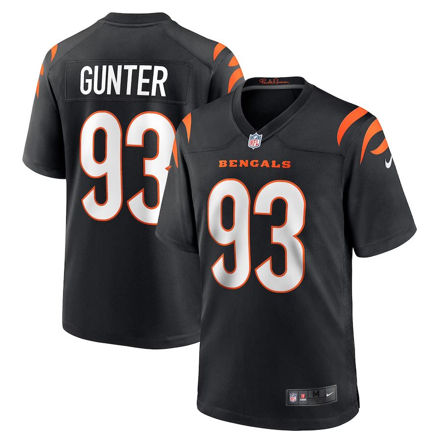 Men Cincinnati Bengals #93 Jeffrey Gunter Nike Black Game Player NFL Jersey